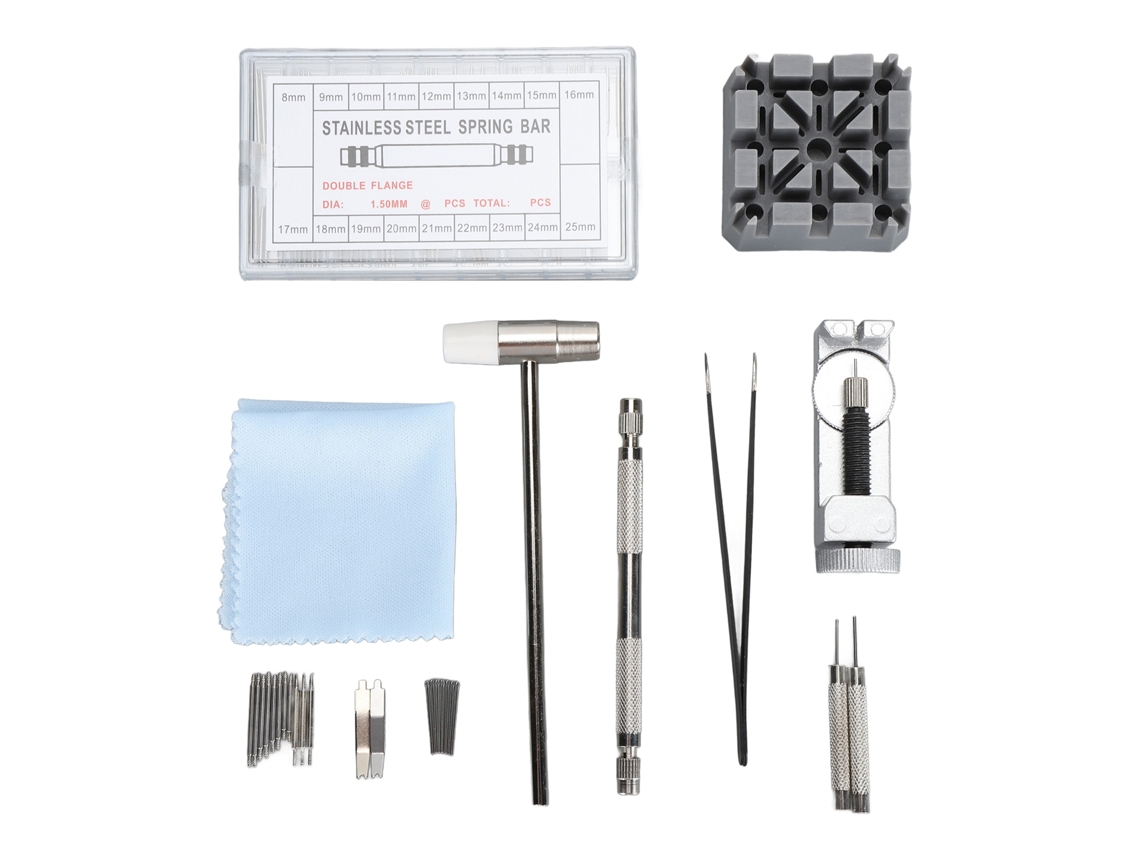 Kit de Ferramentas para Remoção e Ajuste de Pulseira de Relógio com 98 Peças e Pontas Extras
