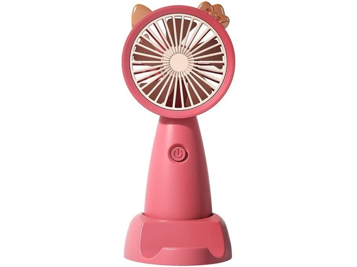 Ventilador Portátil Nova Line, USB, silencioso, recarregável, vermelho, pêssego | S/MARCA