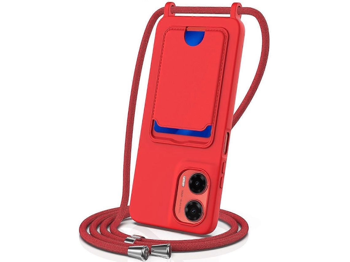 Lurelia Capa Traseira Silicone Líquido Com Cordão 160 Cm Para Motorola Moto G35 5g