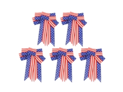 Pack de 5 Laços Estrela e Riscas para Decoração de Dia da Independência, Resistente à Deformação LAXISCREED