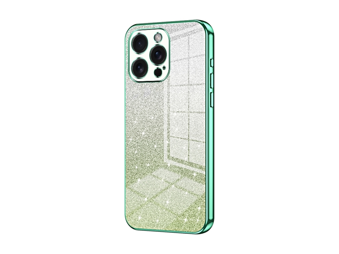Capa Para Iphone 15 Pro Max - Glitter Degradê - Acabamento Eletroplaqueado