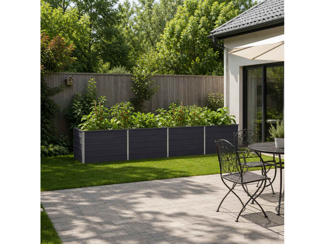 Vidaxl Cama De Jardim Elevada Antracite 320 X 80 X 55 Cm