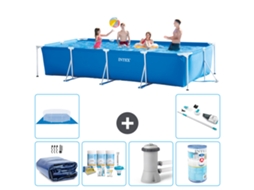 Intex Piscina Com Estrutura Retangular - 450x220x84 Cm - 7-peças S30306