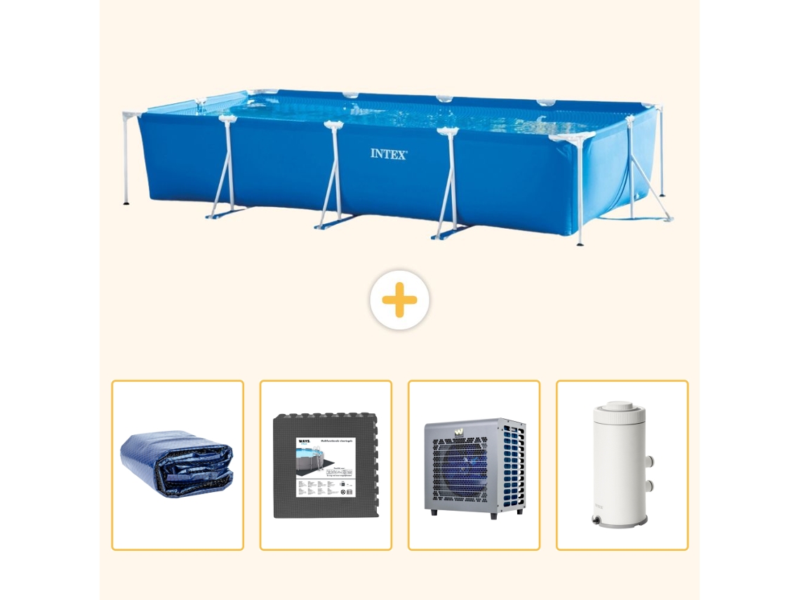 Intex Piscina Com Estrutura Retangular - 450x220x84 Cm - 5-peças S16