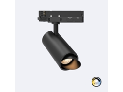 Foco Carril Led Trifásico 30W Fasano Cilíndrico Bisel Cct no Flicker Regulável Dali Preto
