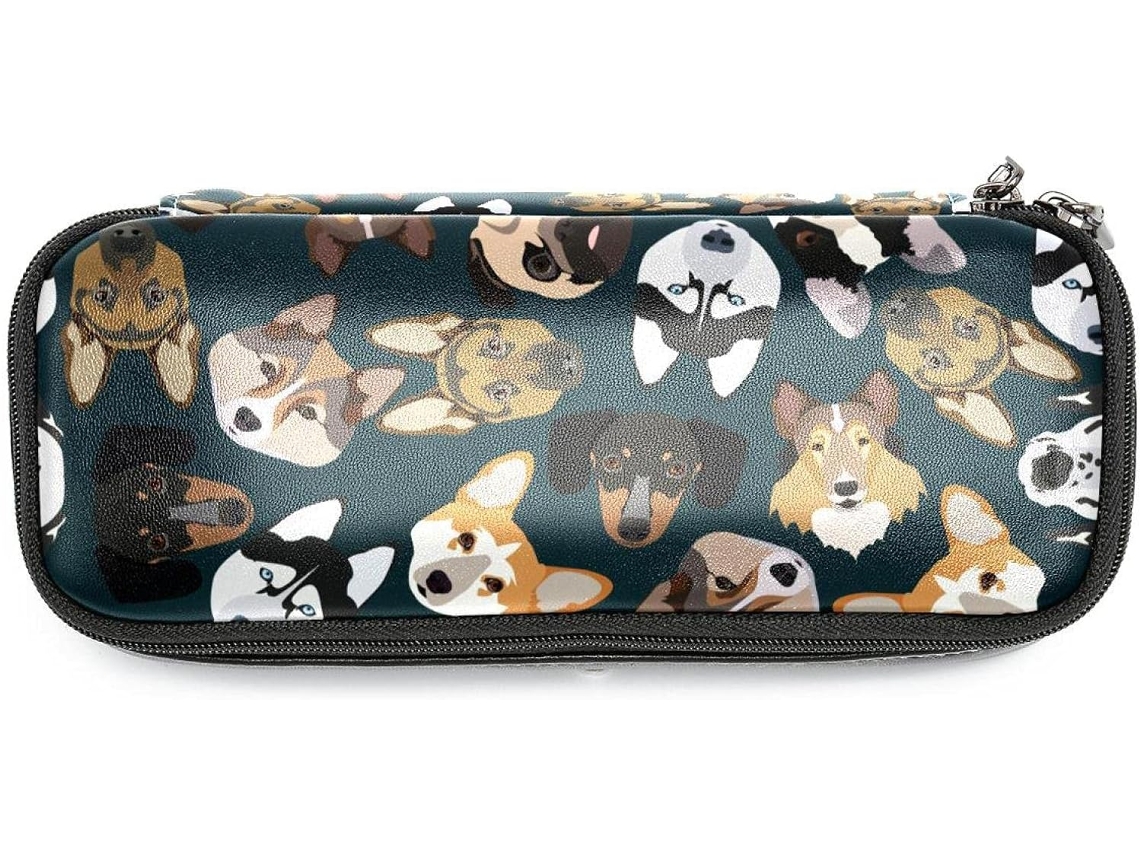 Organizador Escolar para Mesa com Lápis e Marcadores com Estampa de Cães de Raça Grande, para Adultos e Crianças