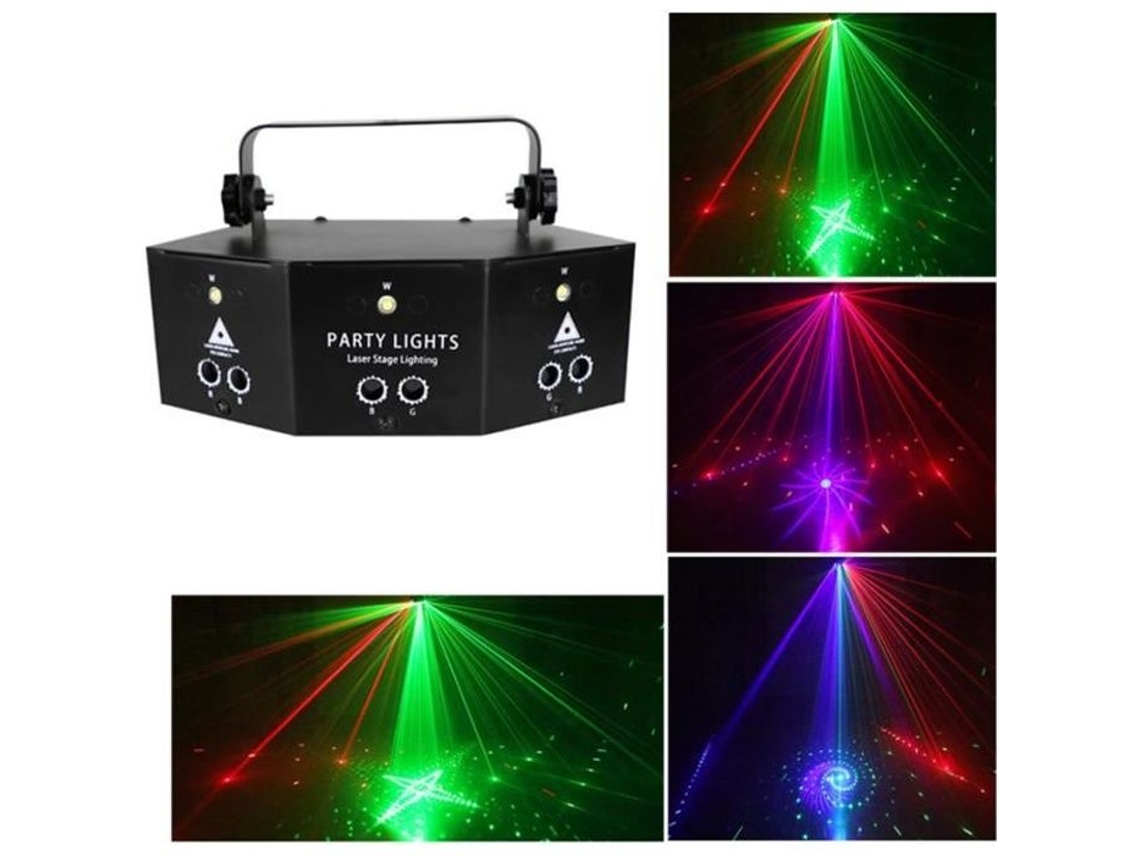 Lâmpada de discoteca OFELI® RGB de 9 olhos DMX luz laser de palco com controle remoto OFELI