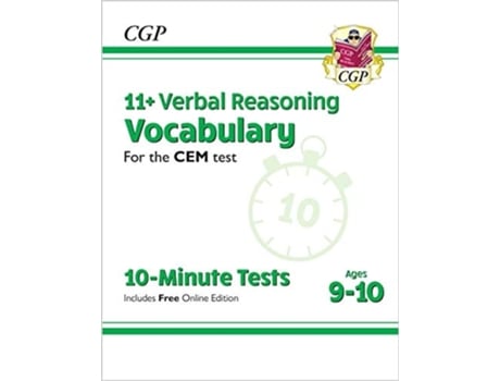 Livro 11 CEM 10-Minute Tests Verbal Reasoning Vocabulary - Ages 9-10 de CGP Books (Inglês)