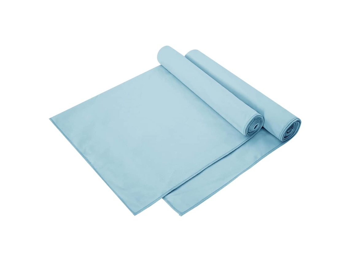 Conjunto 2 Toalhas Esportivas Vidaxl Azul Poliéster (140 X 70 Cm)