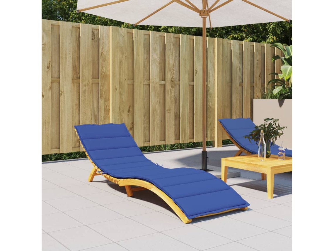 Almofadão para Espreguiçadeira 200x50x3 Cm Tecido Oxford Azul HARLANV1