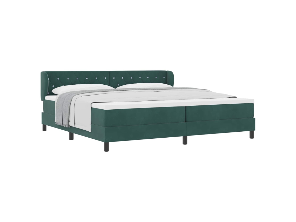 Cama Box com Colchão Verde escuro 200 X 200 Cm Veludo MAISON EXCLUSIVE