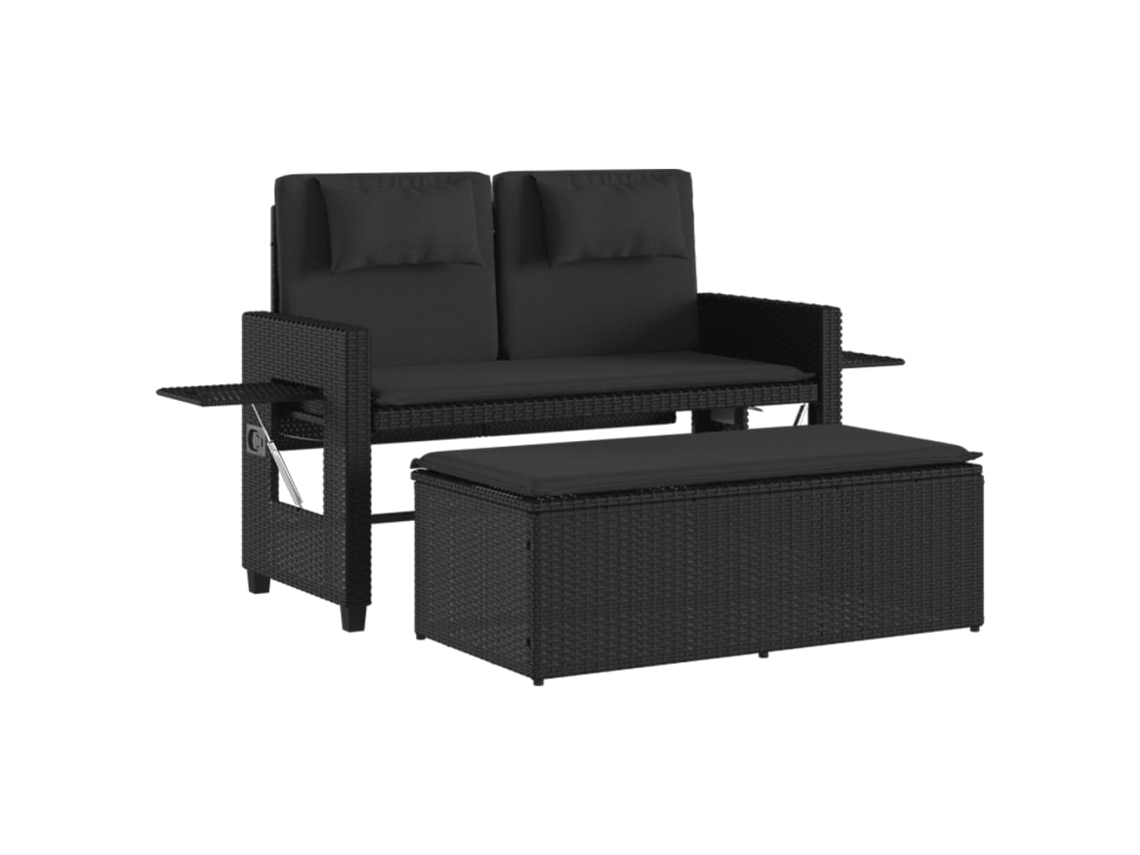 Garden Bench, Garden Benches Vidaxl Preto Rattan / Vime (n/a)