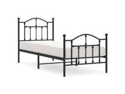 Estrutura de Cama com Cabeceira e Pés Metal Preto MAISON EXCLUSIVE 90x200 cm