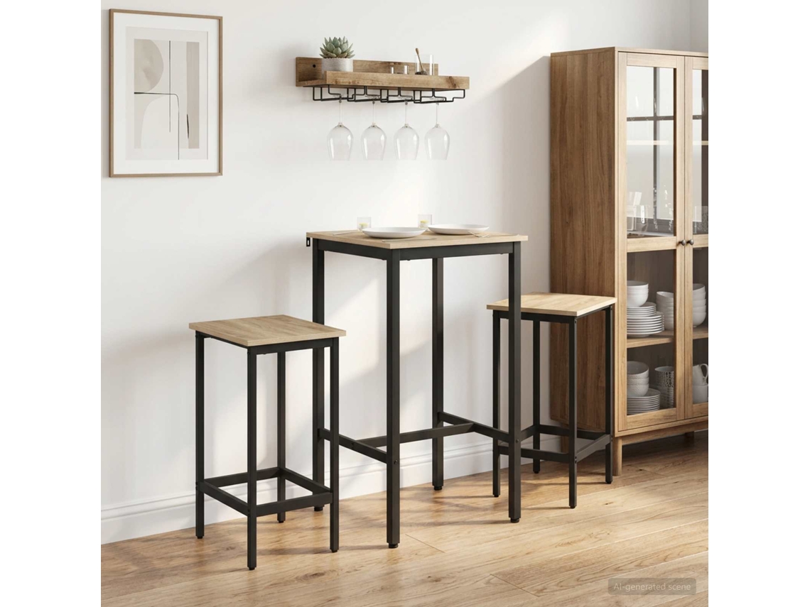 Vidaxl Banco De Bar 2 Unid. Carvalho Sonoma 40 X 32 X 74 Cm