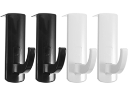 Conjunto De 4 Ganchos Para Fones De Ouvido Secfou Em Plástico Preto, Leves E Práticos, Ideais Para Escritório E