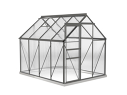 Estufa De Transparente Jardim Policarbonato 4,8 M² Com Fundação, Claraboia Ajustável, Porta Deslizante 1,9x2,53x1,99m
