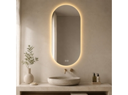 Espelho de Casa de Banho 60x120 Cm Led Tátil, Antiembaciamento, Montagem na Parede Prateado NOVELA