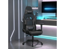 Vidaxl Cadeira Gaming Massagens C/ Apoio Pés Couro Artif. Preto/cinza