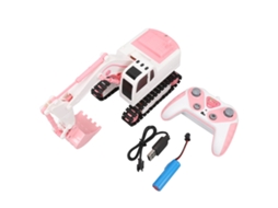 Primerox brinquedo de Escavadeira com Controle Remoto Rosa 6 Canais Efeitos Sonoros e Luzes Presente de Aniversário