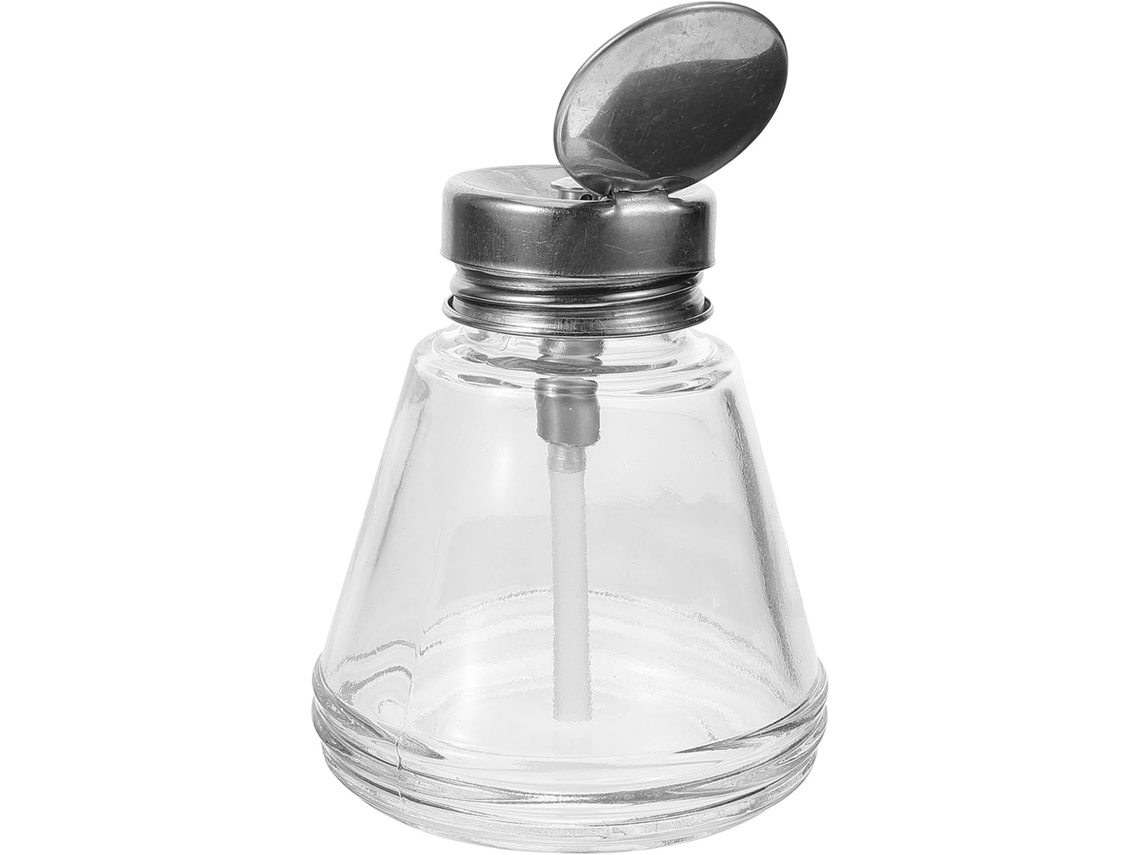 Frasco De Vidro Ciieeo De 180ml Com Bomba Dosadora, Vazio E Recarregável, Para Removedor De Esmalte E Maquiagem.