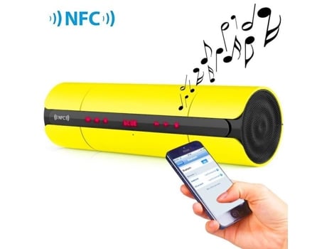 Coluna Bluetooth WOTUMEO Kr8800 Nfc Fm Hifi Super Bass -Amarelo
