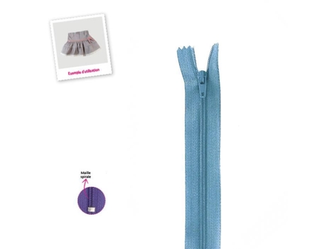Fecho Fino De Poliéster N°2 Azul Bebê Mediac (10cm)