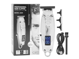 Cortadora De Cabelo Elétrica Lcd Potente Recortador De Cabelo Estilo Para Homens Prata