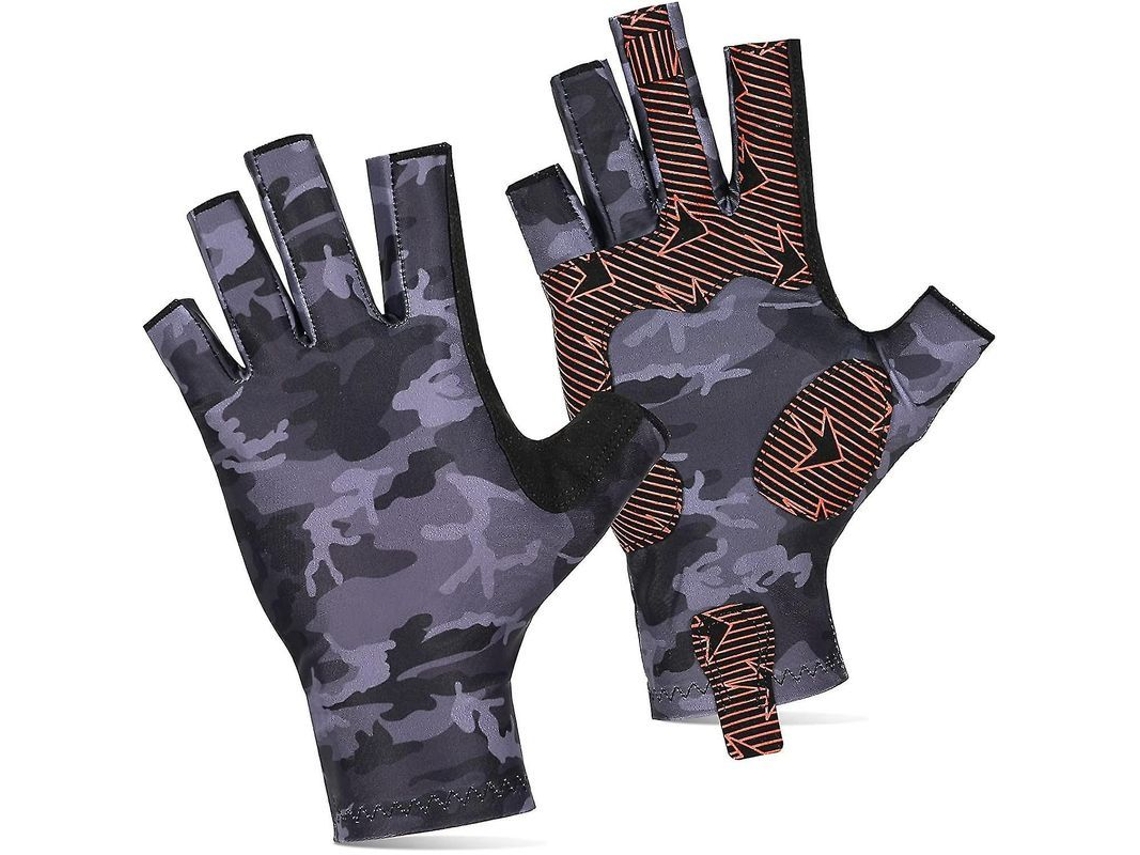 Luvas De Pesca Com Padrão Camuflado E Design Anti-deslizante - Conforto, Proteção E Durabilidade Para Todos Os Estações Camuflagem Preta