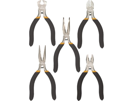 Conjunto De Pinças De Precisão Topex 32d755 Aço Temperado 5 Peças Cabos Ergonómicos