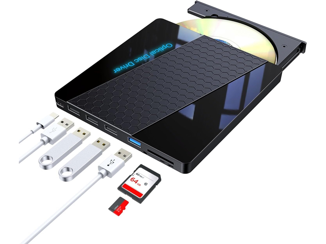 Leitor externo CZHHMART USB 3.0 e Tipo C, compatível com Windows 10/8/7/xp/linux | CZHHMART