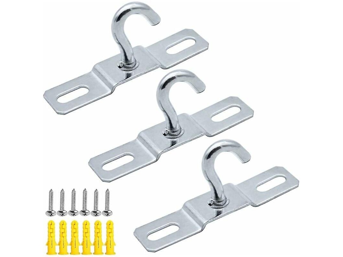 3 Peças De Base De Gancho De Teto Para Lâmpadas De Cristal Com Parafusos E Tampões De Borracha Placas De Ferro Galvanizado Resistente 77mm