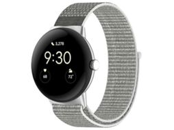 Pulseira De Nylon, Compatível Com Google Pixel Watch, Cinza E Branca.