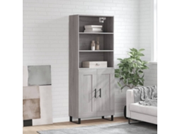 Vidaxl Armário Alto 69,5x34x180 Cm Derivados De Madeira Sonoma Cinza