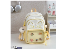 Mochila Com Pingente De Boneca, Adequada Para Uso Diário Na Escola, Encontros E Viagens. Amarela