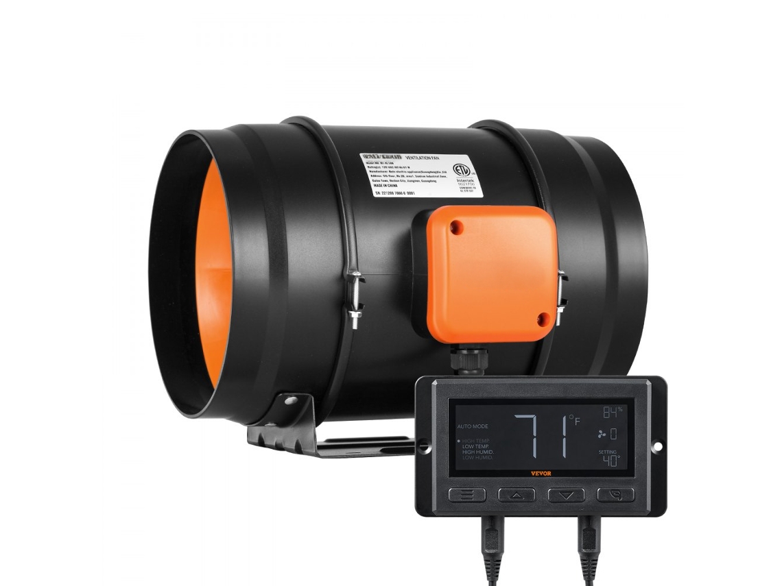 Ventilador Em Linha 200 Mm Com Sensor De Temperatura E Motor Ec Tekmaquinas