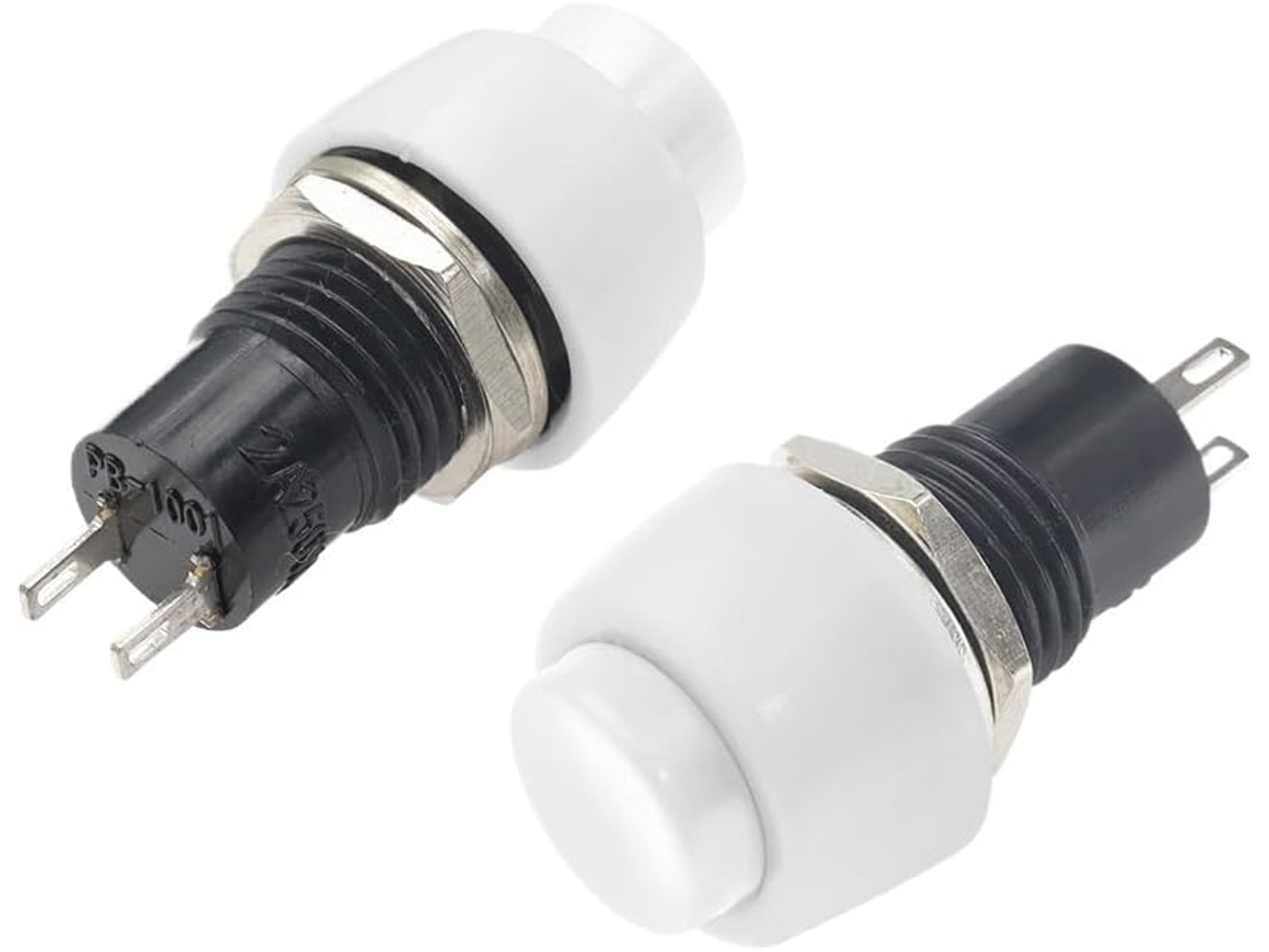 Conjunto De 6 Pequenos Interruptores Botão Redondos Com Travamento Automático, Furo De Montagem 10mm, Modelo Ds 451