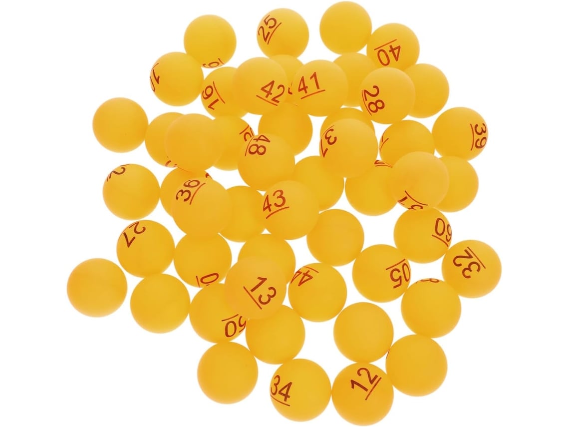 50 Bolas De Tênis De Mesa Amarelas Numeradas