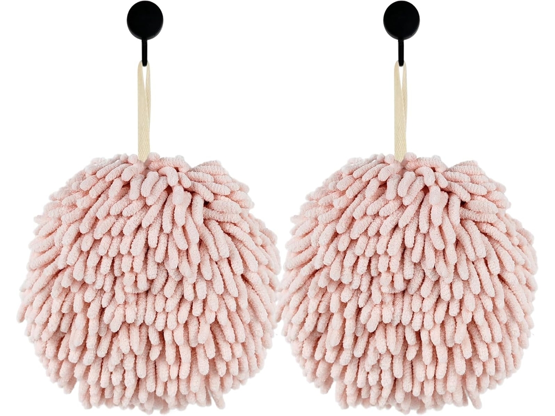 Toalhas de Chenille Rosas, Pacote com 2, Secagem Rápida e Absorventes para Banheiro e Cozinha AQUAFORGE