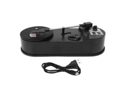 Toca discos Mini Portátil Vintage com Saída Estéreo 3.5mm