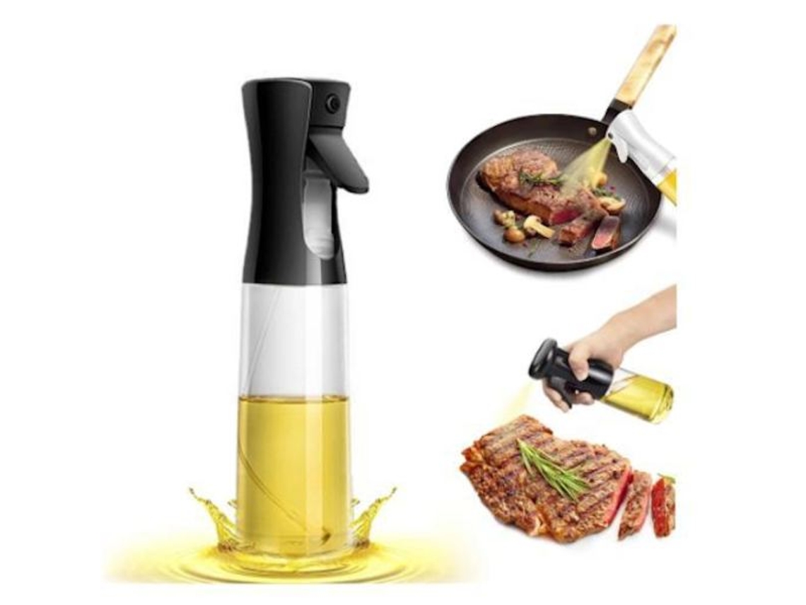 Dois Frascos De Vidro Com Spray, Compatíveis Com Óleo E Vinagre - 200ml Pretos