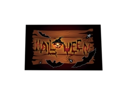 VYLARA Capacho Halloween De Borracha Antiderrapante, Com Abóbora, Bruxa, Gato E Morcego