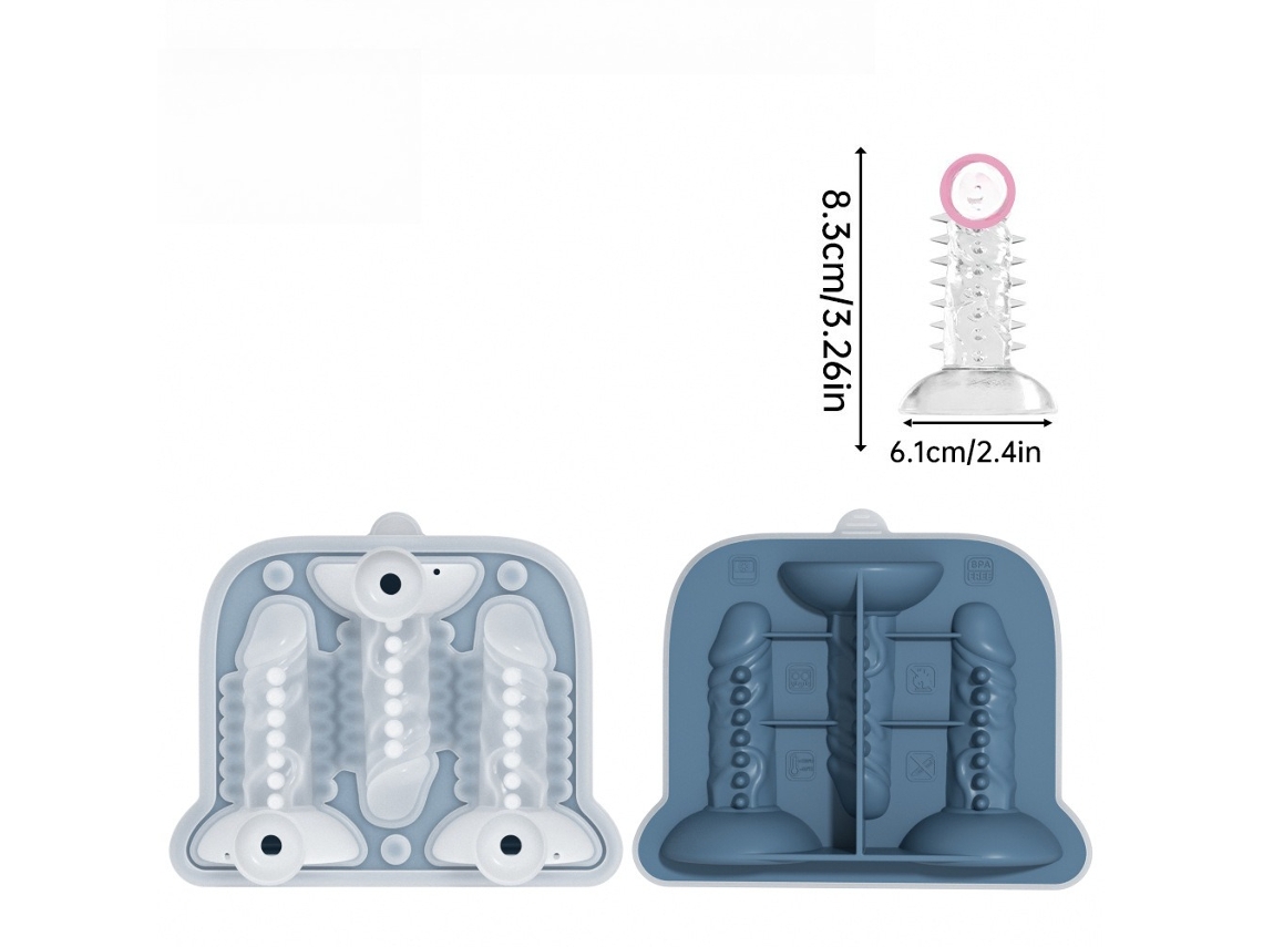 Divertida Forma De Silicone Para Bolas De Gelo Com Tampa, Ideal Para Cocktails De Whisky, Sumos E Outras Bebidas Azul Hexinyigjly