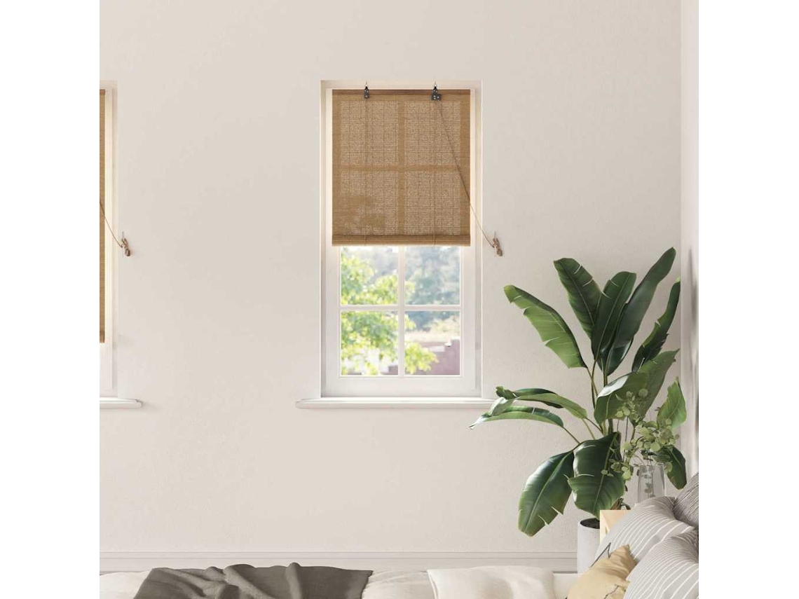 Vidaxl Estores De Rolo Castanho 60 X 220 Cm Bambu