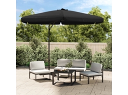 Vidaxl Guarda-sol De Jardim Com Poste De Aço 300 Cm Preto