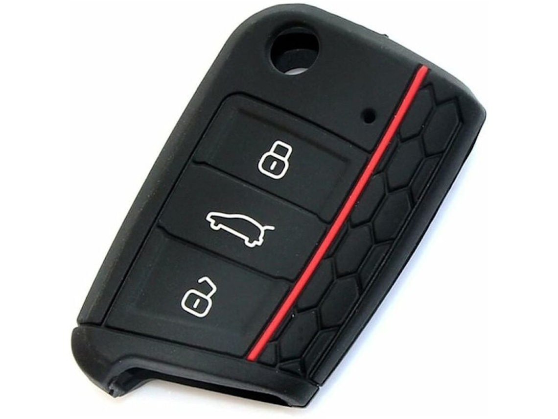 Kit Com 2 Unidades De Capa De Silicone Para Chave De 3 Botões / Chaveiro / Suporte Para Controle Para Volkswagen Vw Golf 7 Gti Golf Vii Mk7 Skoda