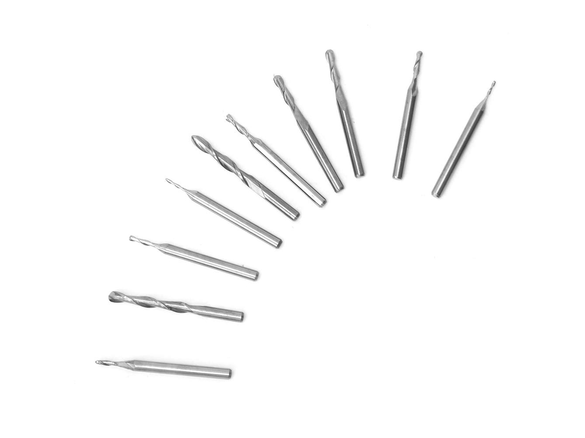A Ferramenta (fresa Espiral De 1,0 A 3,175 Com Uma Peça Polida De Brocas Para