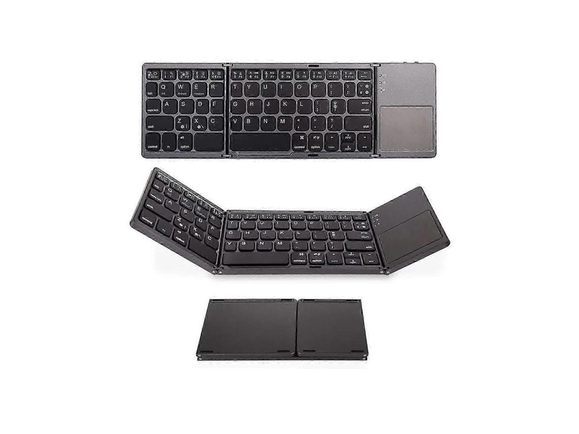 Teclado Bluetooth Sem Fio Dobrável Ultrafino de 25 26 Polegadas com Touchpad para Windows/android/ios, Cinza. TAISHENGDA