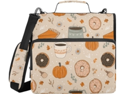 Organizador de massas com zíper, alça de ombro e alça transversal, diversos sacos de 3,8 cm, 3 compartimentos com fecho hermético.