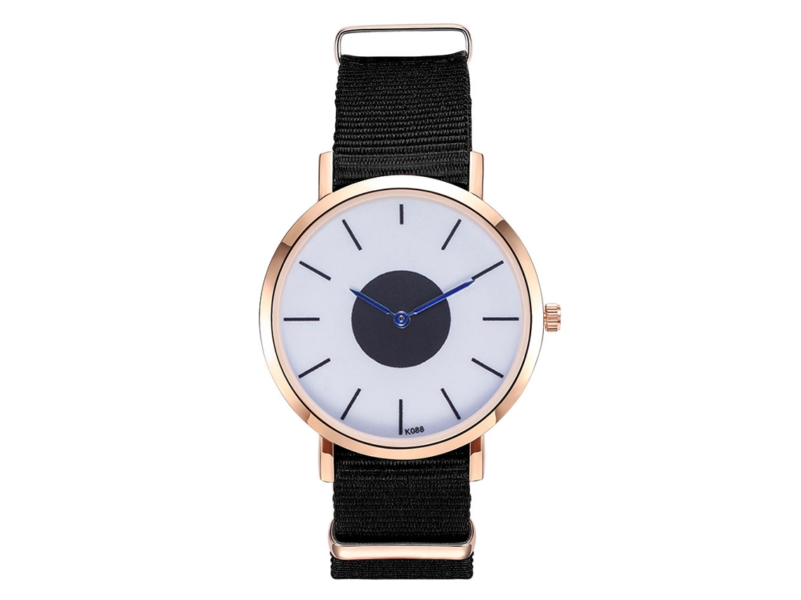 Relógio de Pulso Masculino de Quartzo com Pulseira de Náilon Estilo Moderno e Luxuoso Preto
