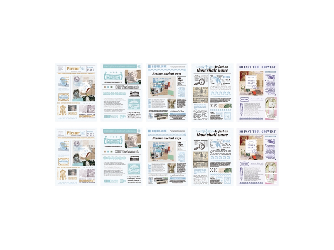 10 Folhas De Adesivos Decorativos Resistentes À Discoloração Para Agenda, Calendário E Scrapbook